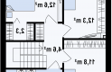 Projekt domu piętrowego Zx51 - rzut poddasza