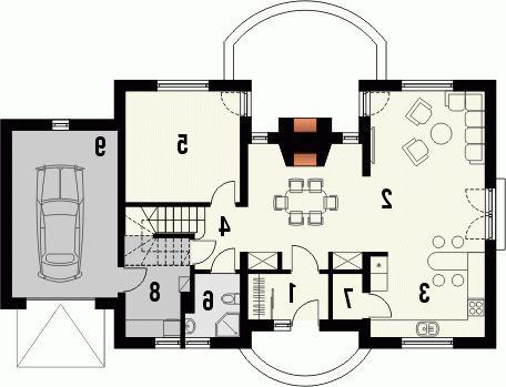 Rzut projektu AMARETTO - wersja lustrzana