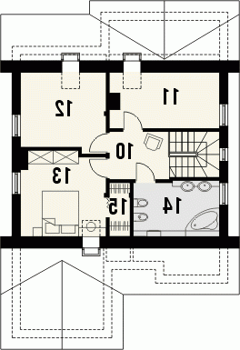 Rzut projektu BARCELONA - wersja lustrzana