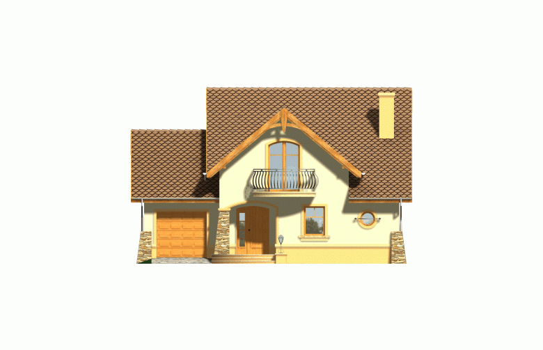Projekt domu jednorodzinnego CZEKOLADA - elewacja 4
