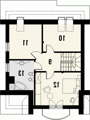 Rzut projektu CZEKOLADA - wersja lustrzana