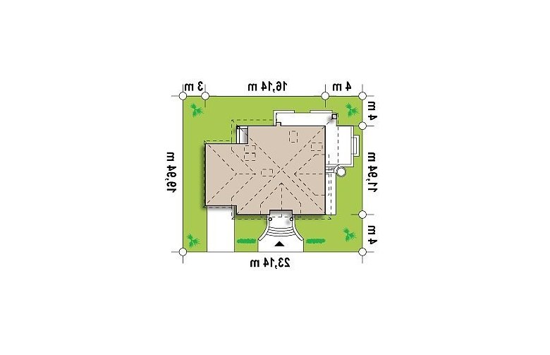 Projekt domu z poddaszem Z109 - Usytuowanie - wersja lustrzana