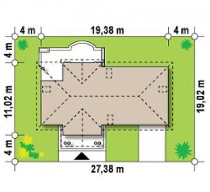 Usytuowanie budynku Z2 f+ L 40 GP ant