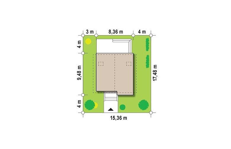 Projekt domu z poddaszem Z112 - Usytuowanie