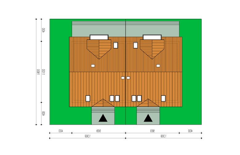 Projekt domu bliźniaczego Melka bl - Usytuowanie - wersja lustrzana