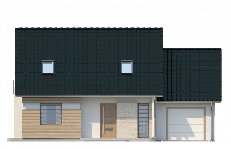 Projekt domu z poddaszem Z114 - elewacja 4
