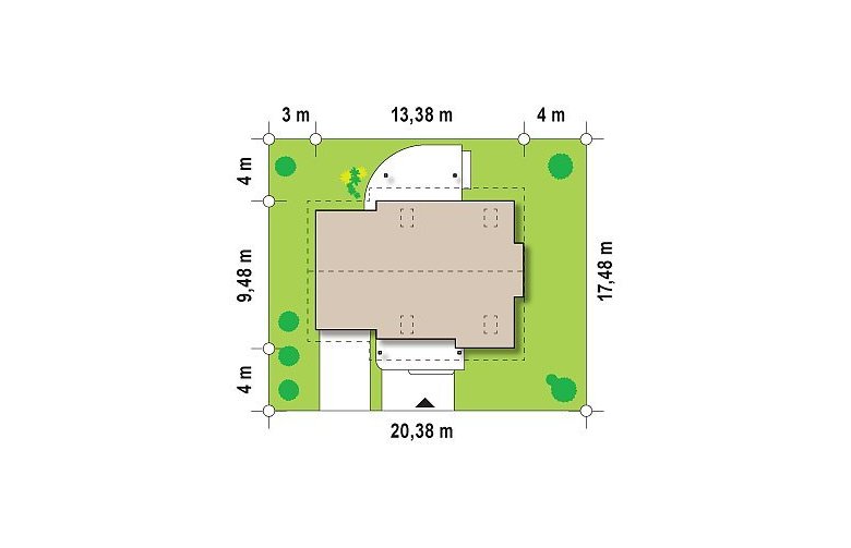 Projekt domu z poddaszem Z114 - Usytuowanie