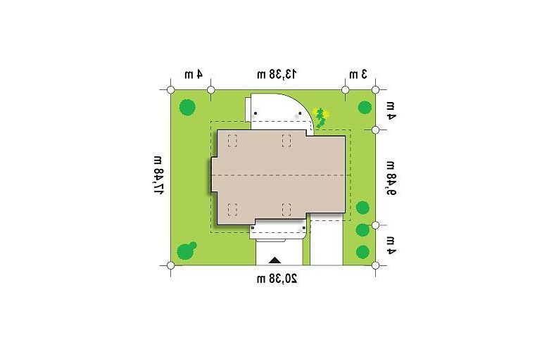 Projekt domu z poddaszem Z114 - Usytuowanie - wersja lustrzana