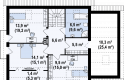 Projekt domu z poddaszem Z120 - rzut poddasza