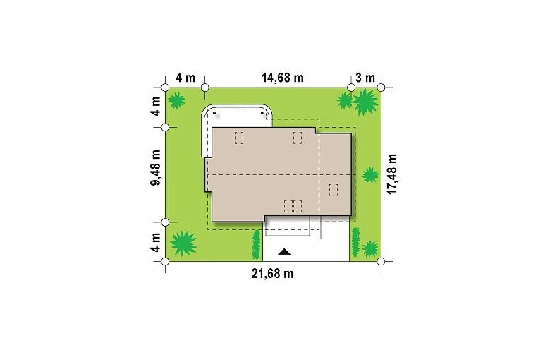 Projekt domu z poddaszem Z120 - Usytuowanie