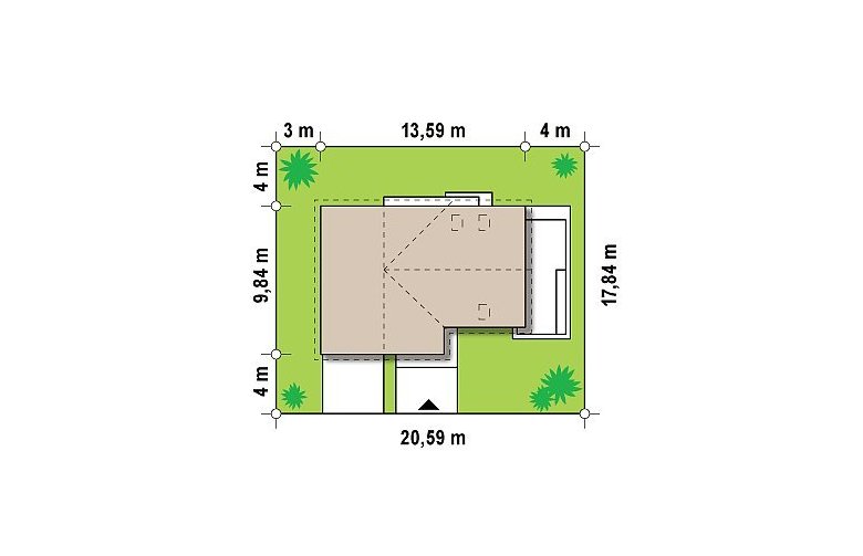 Projekt domu z poddaszem Z125 - Usytuowanie