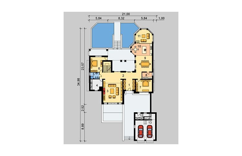 Projekt domu wielorodzinnego LK&700 - parter