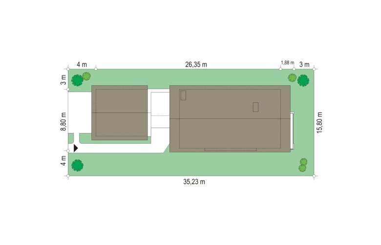 Projekt domu szkieletowego Lugano (124) - Usytuowanie