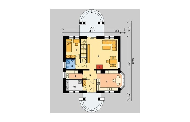 Projekt domu piętrowego LK&710 - parter