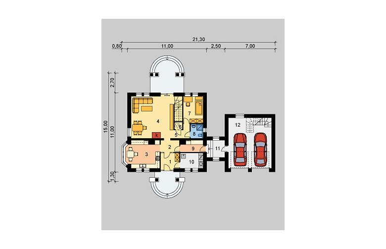 Projekt domu piętrowego LK&711 - parter