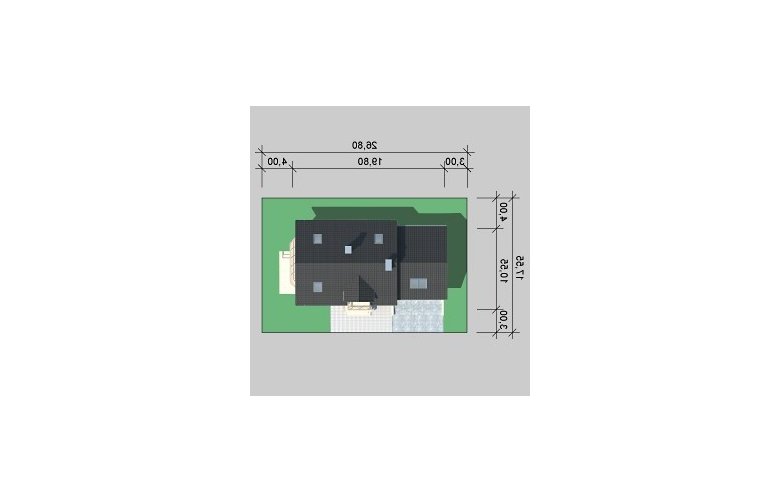 Projekt domu wielorodzinnego LK&712 - Usytuowanie - wersja lustrzana