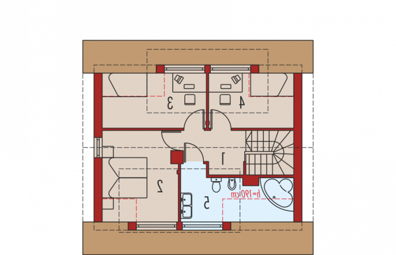 Projekt domu z poddaszem Calineczka - poddasze
