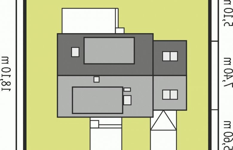 Projekt domu z poddaszem Calineczka G1 - Usytuowanie - wersja lustrzana