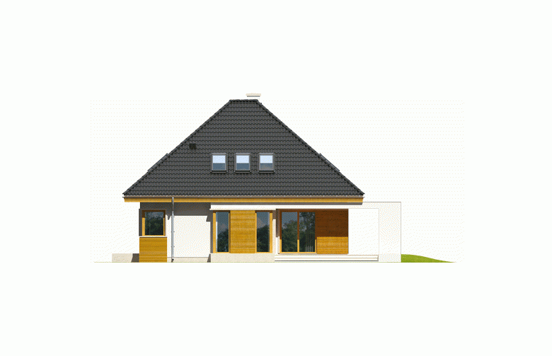 Projekt domu jednorodzinnego Jarek II G1 - elewacja 4