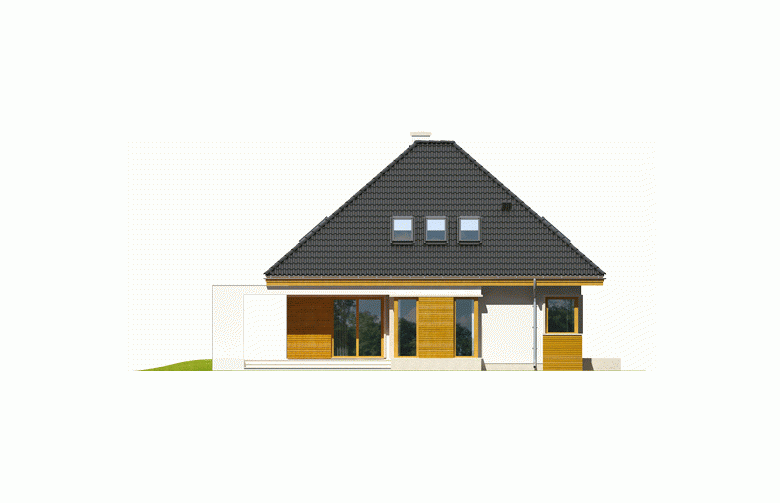Projekt domu jednorodzinnego Jarek II G1 - elewacja 4
