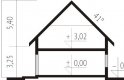 Projekt domu jednorodzinnego Jarek II G1 - przekrój 1