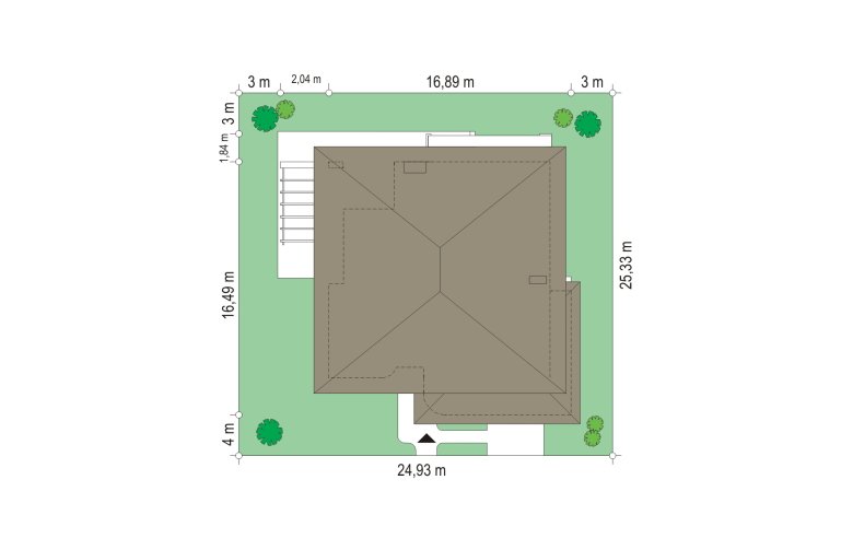 Projekt domu szkieletowego Wiola (232) - Usytuowanie