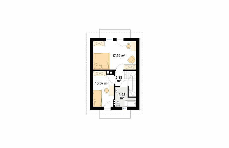 Projekt domu szkieletowego Mini 2 - 