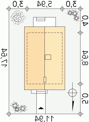 Usytuowanie budynku Mini 2 w wersji lustrzanej
