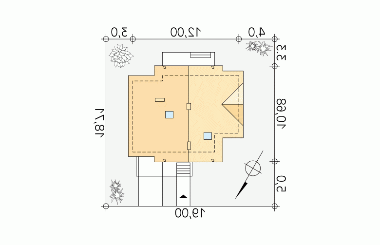 Projekt domu wielorodzinnego Mini - Usytuowanie - wersja lustrzana
