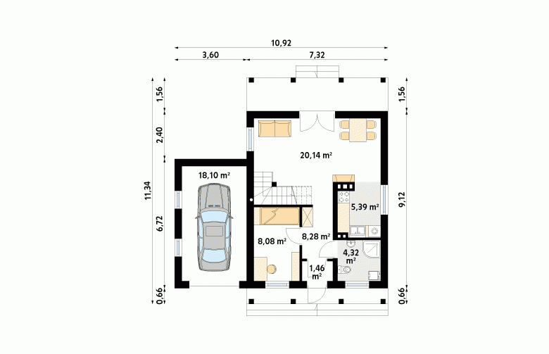 Projekt domu wielorodzinnego Mikrus 3 - 