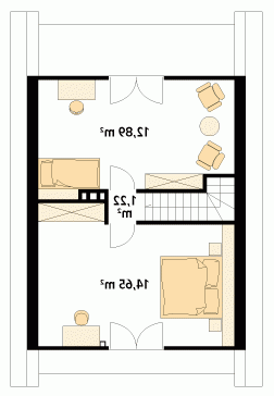 Rzut projektu Mikrus 2 - wersja lustrzana