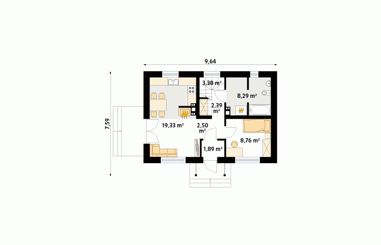 Projekt domu tradycyjnego Motylek 2 - 