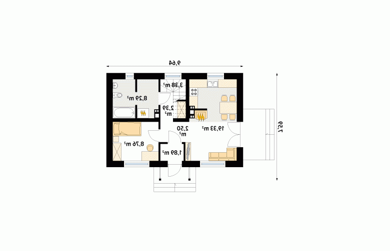 Projekt domu tradycyjnego Motylek 2 - 