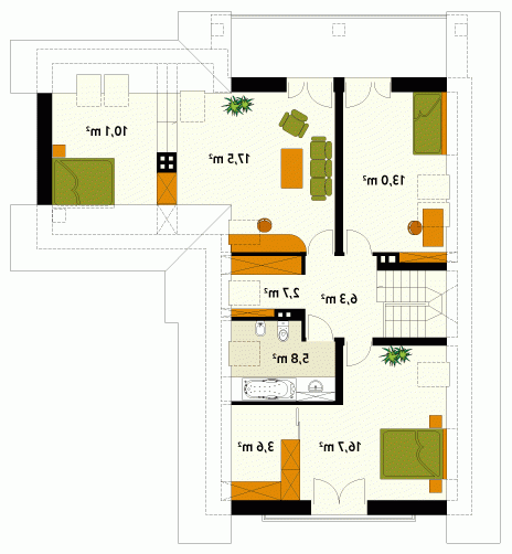 Rzut projektu Neptun 3 - wersja lustrzana