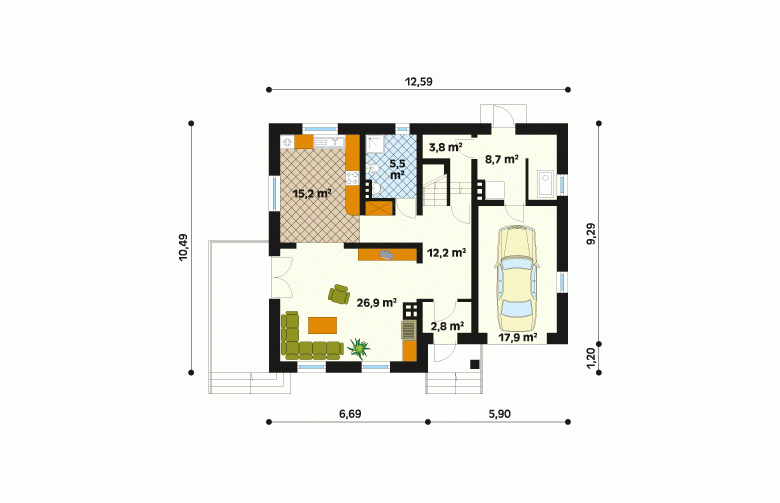 Projekt domu wielorodzinnego Nutka 2 - 