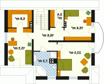 Rzut projektu Nutka 2 - wersja lustrzana