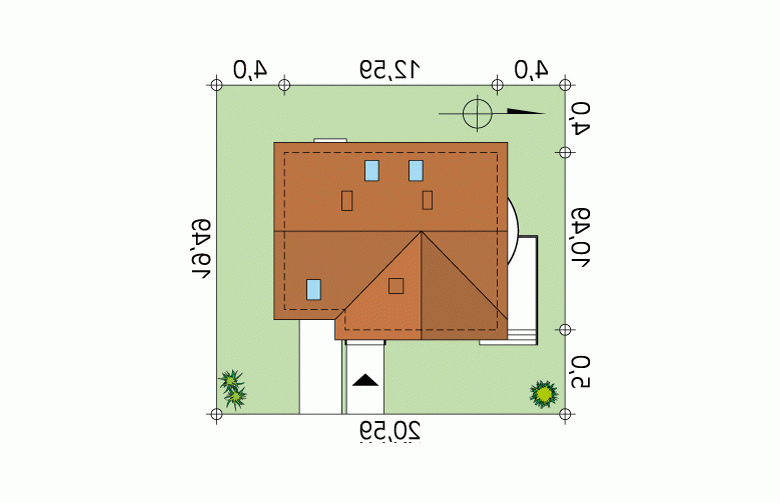 Projekt domu wielorodzinnego Nutka 2 - Usytuowanie - wersja lustrzana