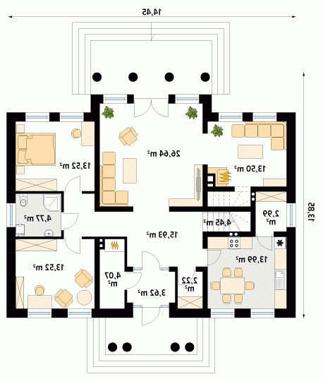 Rzut projektu Opus 2 - wersja lustrzana