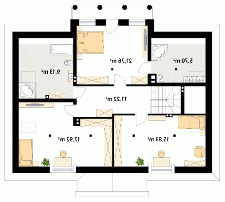 Rzut projektu Opus 2 - wersja lustrzana