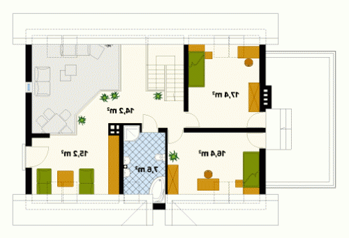 Rzut projektu Opal - wersja lustrzana