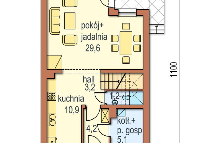 Projekt domu wielorodzinnego Piotruś - parter