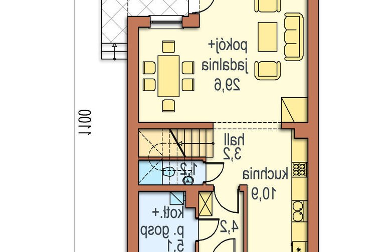 Projekt domu wielorodzinnego Piotruś - parter