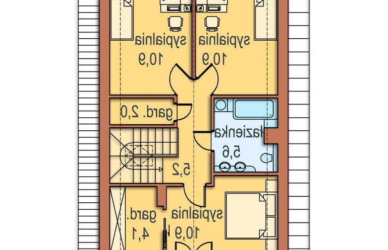 Projekt domu wielorodzinnego Piotruś - poddasze