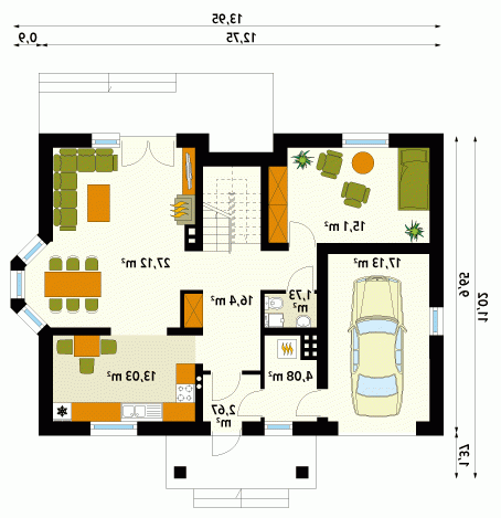 Rzut projektu Poemat 3 - wersja lustrzana