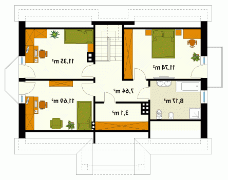 Rzut projektu Poemat 3 - wersja lustrzana