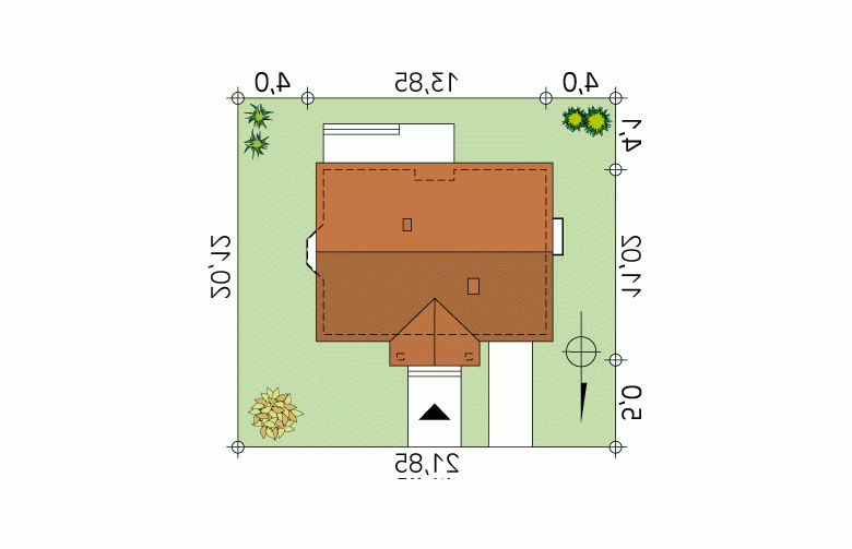 Projekt domu wielorodzinnego Poemat 3 - Usytuowanie - wersja lustrzana