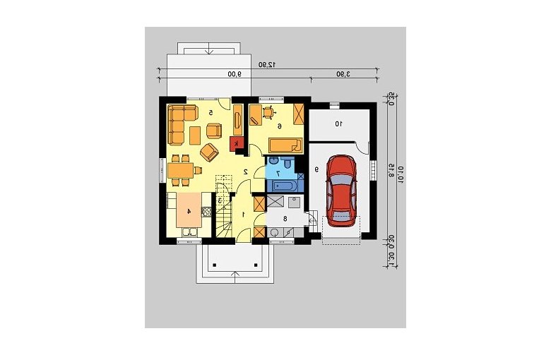 Projekt domu wielorodzinnego LK&726 - parter