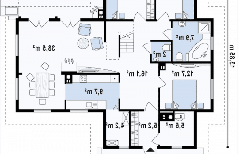 Projekt domu z bala Z6 D - rzut parteru