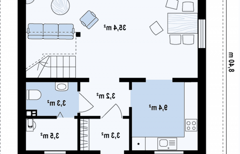 Projekt domu z bala Z1 L D 2k - 