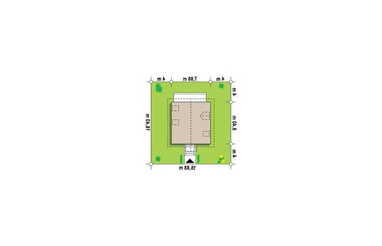 Projekt domu z bala Z1 L D 2k - Usytuowanie - wersja lustrzana